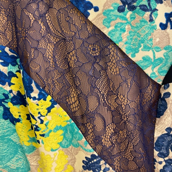 BCBG, Floral & Lace, Fit & Flare Dress - Picture 7 of 8